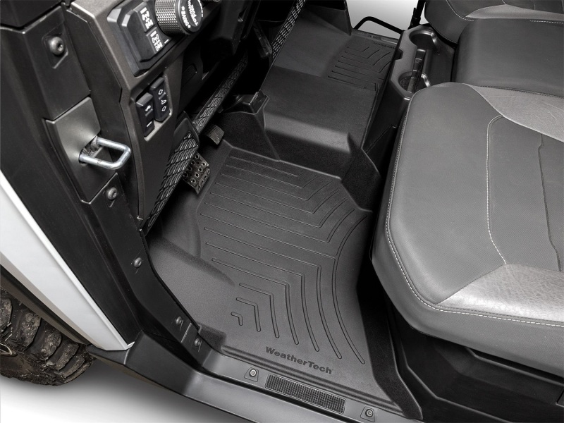Polaris Ranger Crew XD 1500 FloorLiner - Front - WeatherTech - HP - Black - `24-`26
