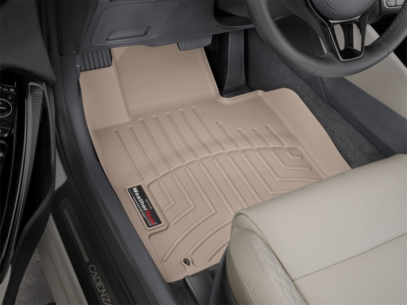 Kia Cadenza FloorLiner - Front - WeatherTech - DigitalFit - Tan - `17-`27