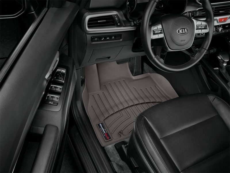 Kia Telluride FloorLiner - Front - WeatherTech - DigitalFit - Cocoa - `20-`27
