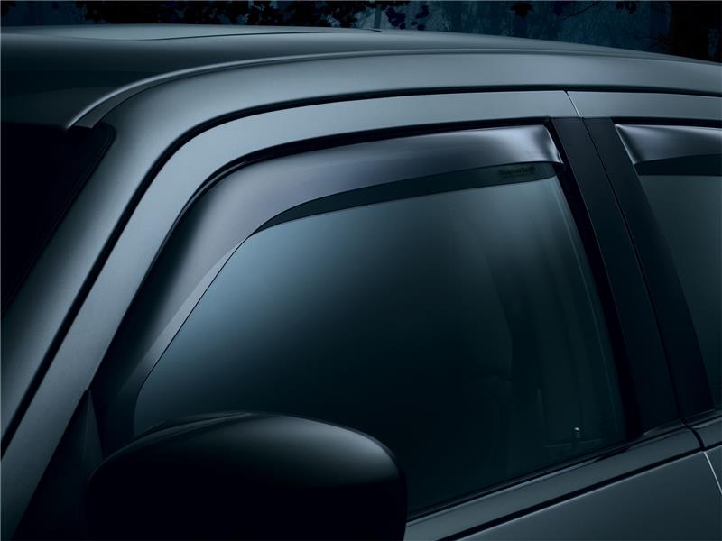Land Rover Range Rover Evoque Side Window Deflectors - Front + Rear - WeatherTech - In-Channel, Low Profile (4-Piece) - Dark Smoke - `12-`27