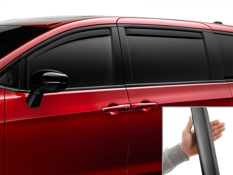 Chrysler Pacifica Wind Deflectors - Front + Rear - WeatherTech - Matte Black - `17-`26