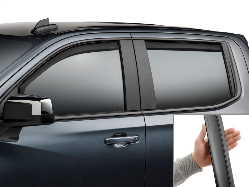 Chevrolet Silverado 1500 Wind Deflectors - Front + Rear - WeatherTech - Dark Smoke - Matte Black - `19-`26