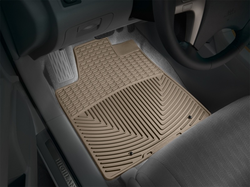 Toyota Highlander Rubber Floor Mats - Front - WeatherTech - All-Weather - Tan - `08-`13