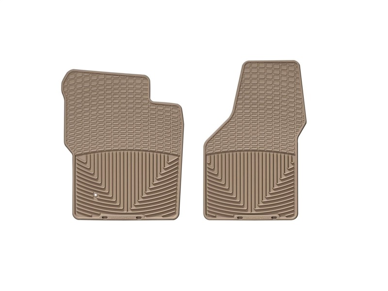 Ford F250 Super Duty Crew Floor Mats - Front - WeatherTech - All-Weather - Tan - `99-`07