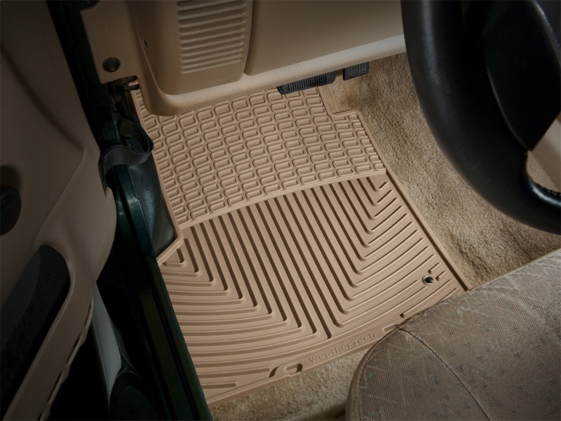 Jeep Wrangler Rubber Floor Mats - Front - WeatherTech - All-Weather - Tan - `97-`06