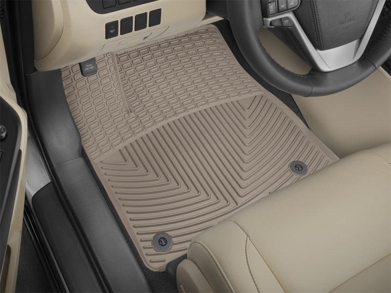 Toyota Highlander Rubber Mats - Front - WeatherTech - All-Weather - Tan - `14-`19