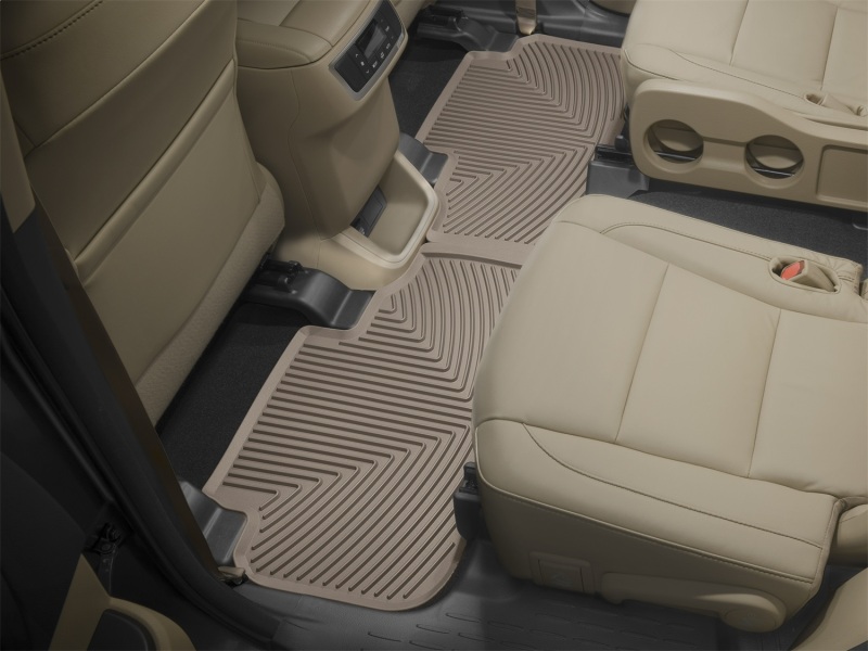 Toyota Highlander Floor Mats - Rear - WeatherTech - All-Weather Rubber - Tan - `14-`19