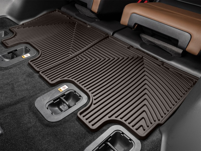 Toyota Land Cruiser Floor Mats - Rubber - Rear - WeatherTech - All-Weather - Cocoa - `24-`26