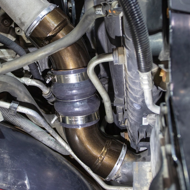 Chevrolet Duramax Intercooler Pipe - Passenger Side - Wehrli - 3.5in, High Flow, Aluminum - Semi-Gloss Black - `06-`10