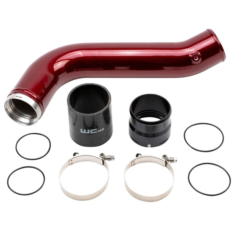 Chevrolet Silverado 3500HD Intercooler Pipe - Passenger Side - Wehrli - 3.5 inch High Flow - Candy Red - `20-`24