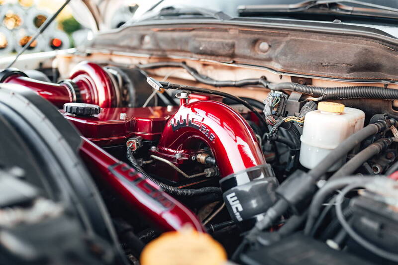 Dodge Ram Intercooler Pipe Kit - Driver Side - Wehrli - 3.5in High Flow - Bengal Red - `03-`07