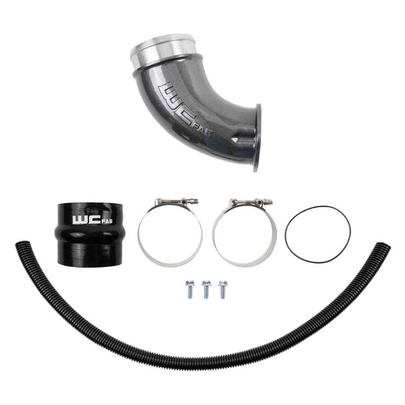 GMC 3500 HD Performance Air Intake - Wehrli - High Flow Intake Horn, 4 in. - Gloss Black - `01-`04