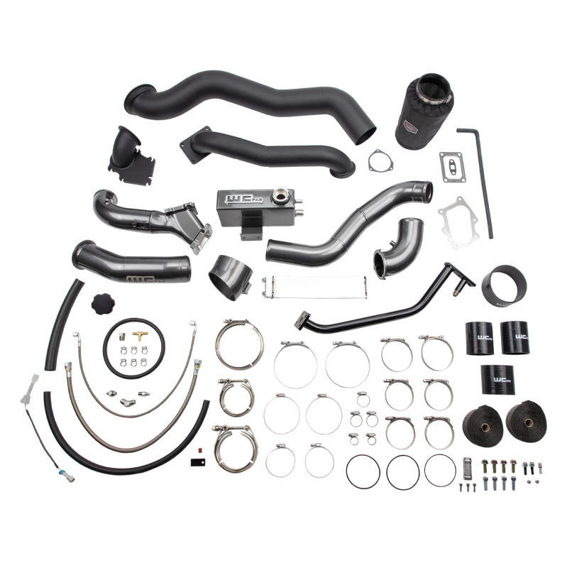 Chevrolet Silverado Turbocharger Kit - Wehrli - Twin Turbo Kit S400/Stock - Semi-Gloss Black - `01-`04