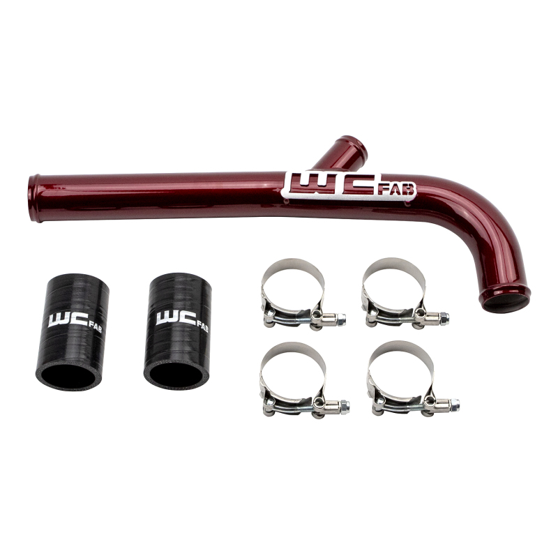 Ram 3500 Upper Coolant Pipe - Wehrli - Aluminum with Y-Connector - WCFab Red - `13-`15