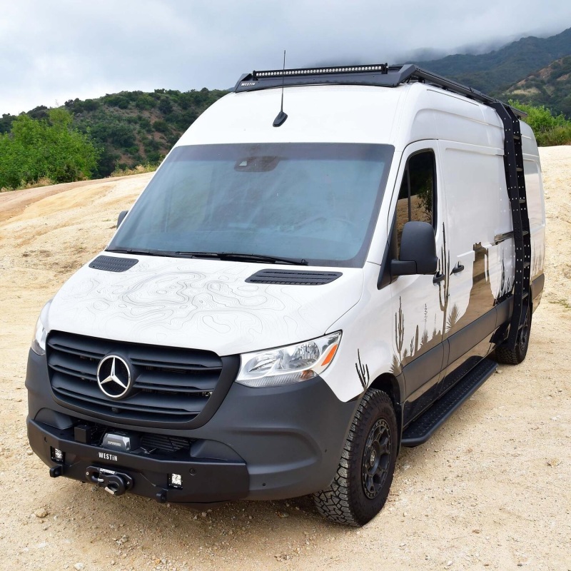 Mercedes-Benz Sprinter Roof Rack - Westin - Mesa Side Ladder - Textured Black - `19-`24
