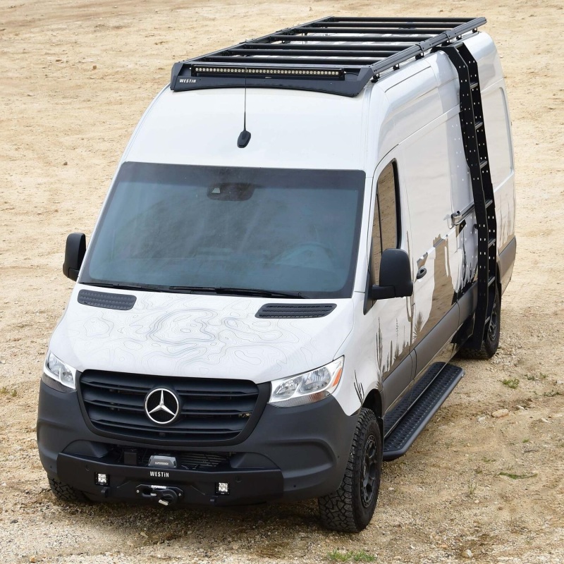 Mercedes-Benz Sprinter Roof Rack - Westin - Mesa Side Ladder - Textured Black - `19-`24