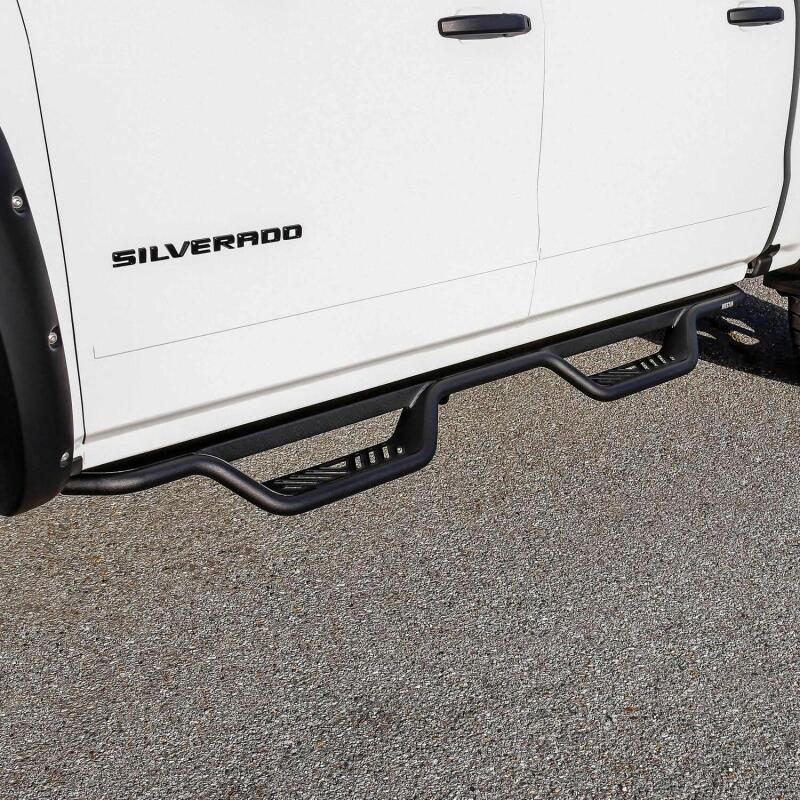 GMC Sierra Nerf Step Bars - Westin - Outlaw Drop, 4 in Drop, Cab Length - Textured Black - `14-`18