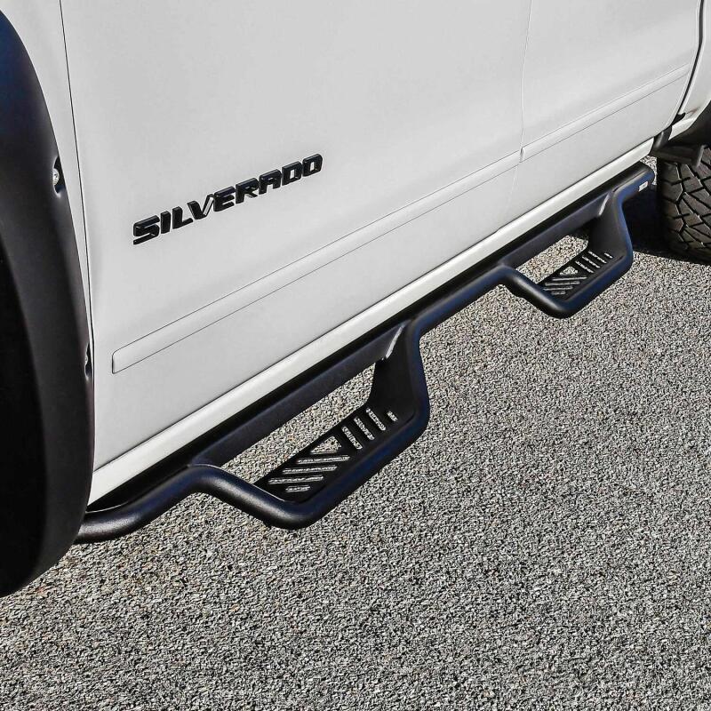 GMC Sierra Nerf Step Bars - Westin - Outlaw Drop, 4 in Drop, Cab Length - Textured Black - `14-`18