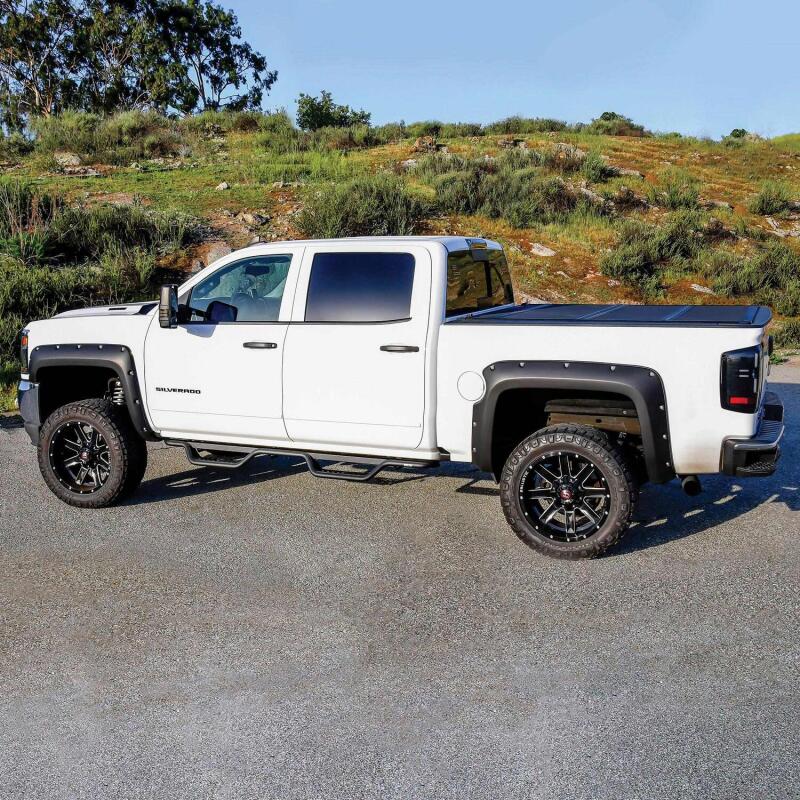 GMC Sierra Nerf Step Bars - Westin - Outlaw Drop, 4 in Drop, Cab Length - Textured Black - `14-`18