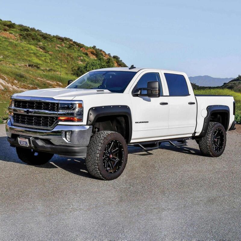 GMC Sierra Nerf Step Bars - Westin - Outlaw Drop, 4 in Drop, Cab Length - Textured Black - `14-`18