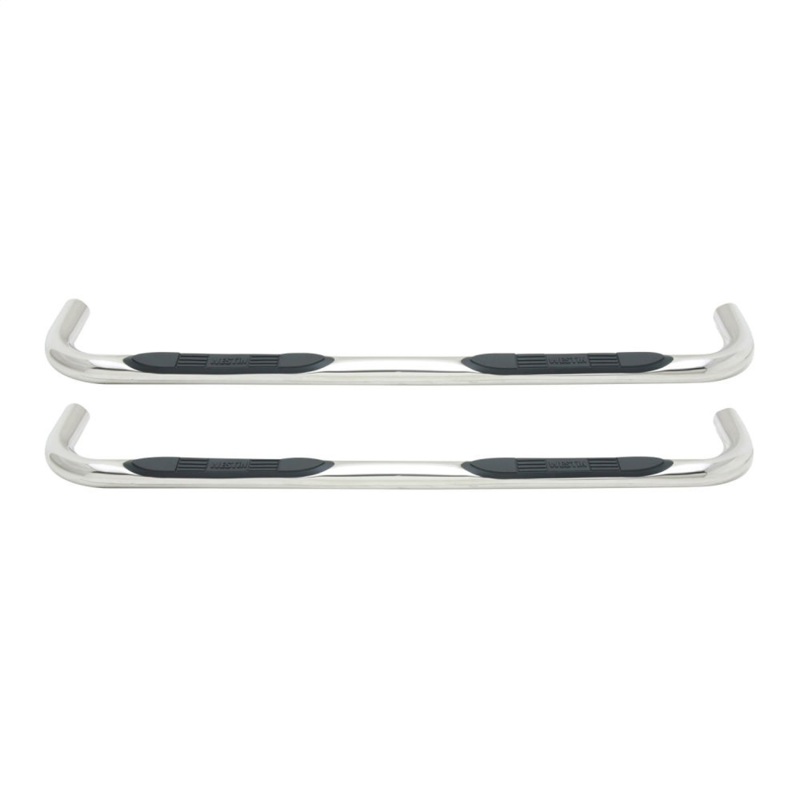 Dodge Dakota Nerf Bars - Westin - E-Series 3 Round with Dual Step Pad - Polished Stainless Steel - `05-`11