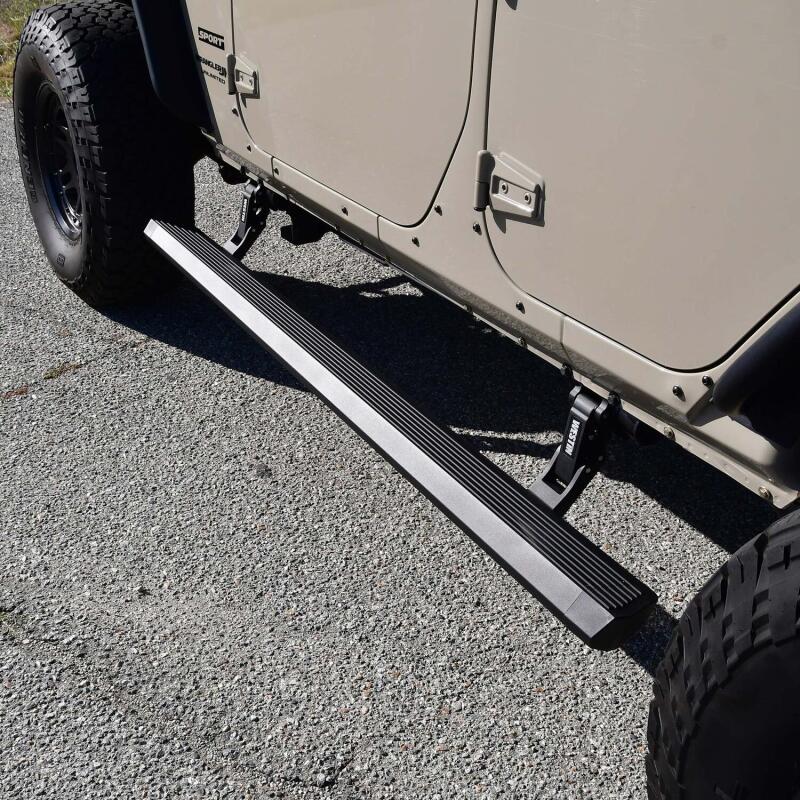Jeep Wrangler JKU Running Boards - Westin - Pro-e Power (Electric), 6-inch Aluminum, LED Lighting, IP68 Motors - Textured Black - `07-`18