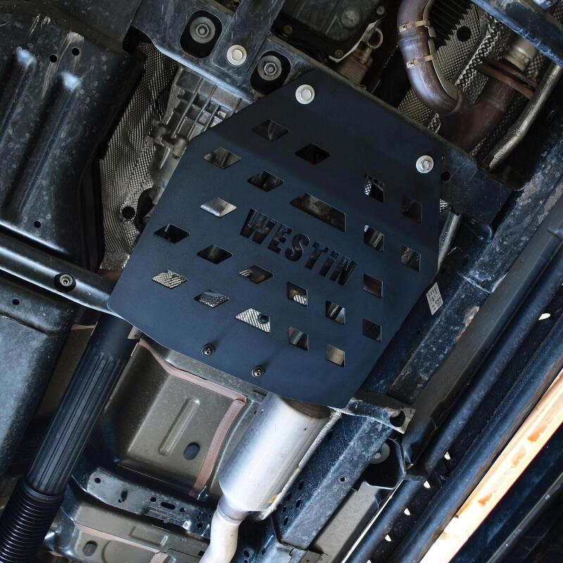 Jeep Wrangler Transfer Case Skid Plate - Westin - Textured Black - `18-`21