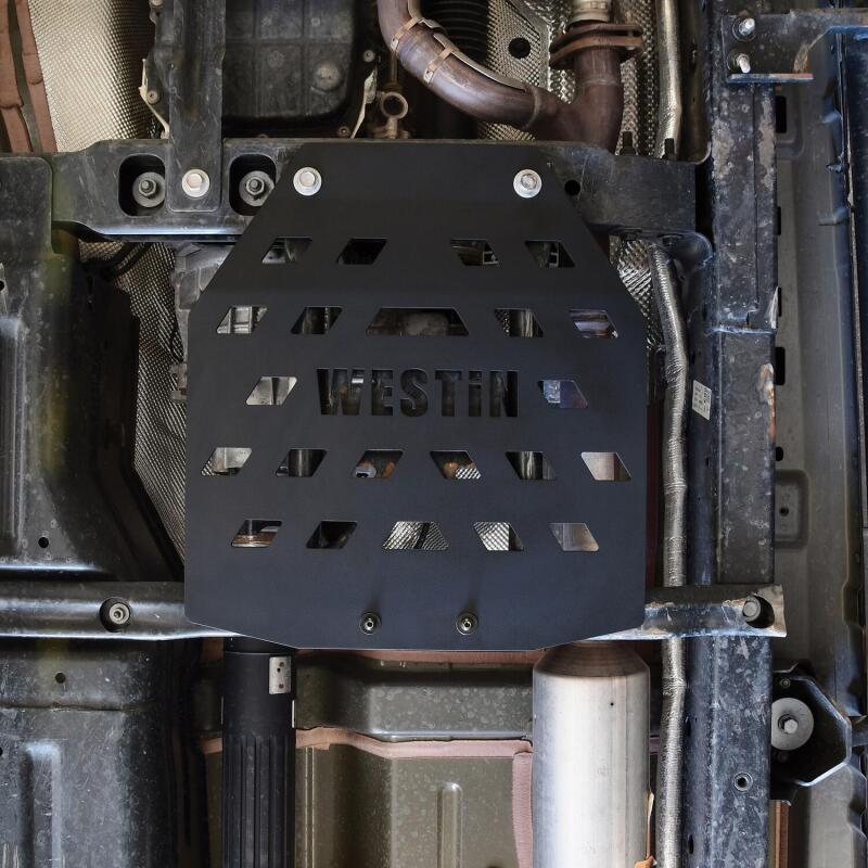 Jeep Wrangler Transfer Case Skid Plate - Westin - Textured Black - `18-`21