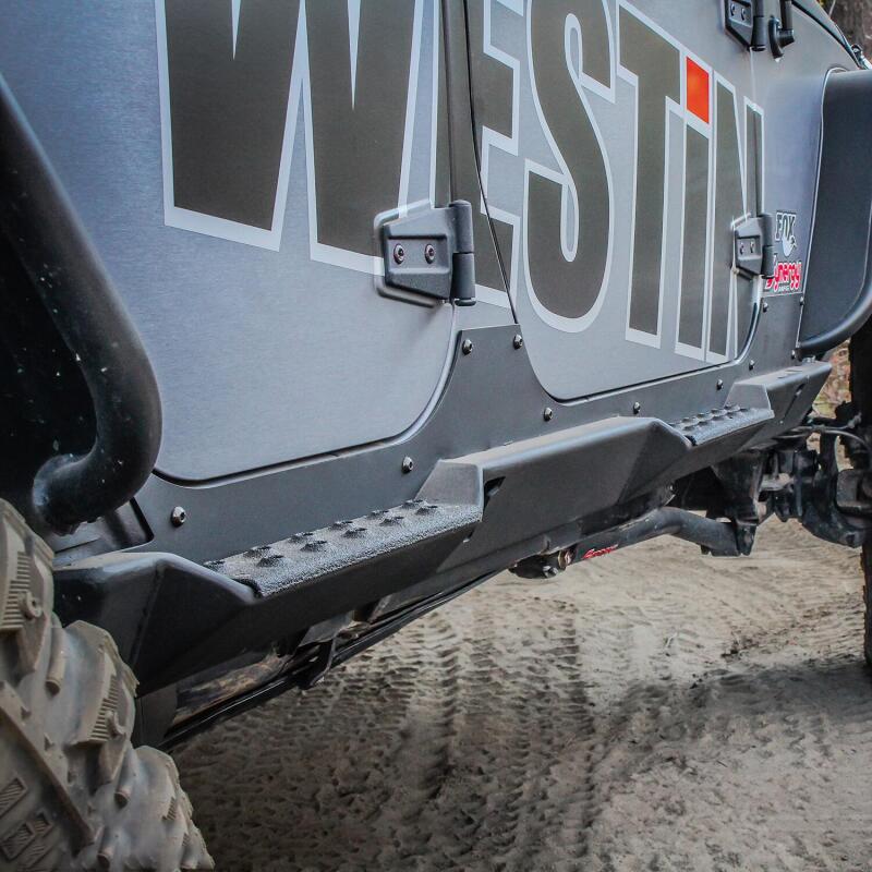 Jeep Wrangler Unlimited Rock Slider Steps - Westin - Snyper - Textured Black - `07-`17