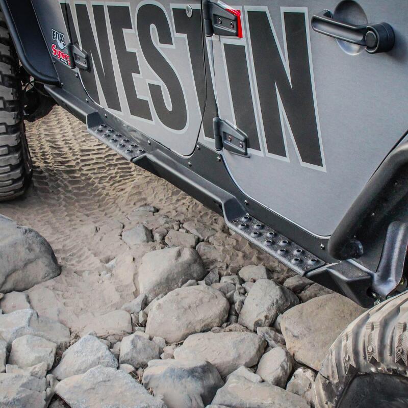 Jeep Wrangler Unlimited Rock Slider Steps - Westin - Snyper - Textured Black - `07-`17