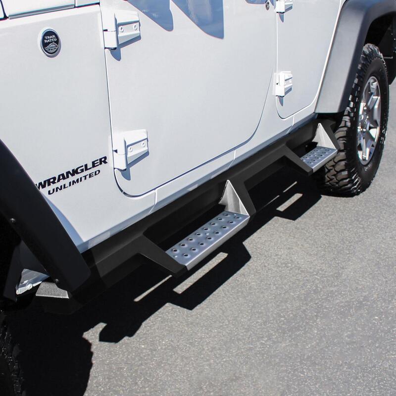Jeep Wrangler JKU Nerf Bars - Westin - HDX Stainless Drop - Textured Black - `07-`18