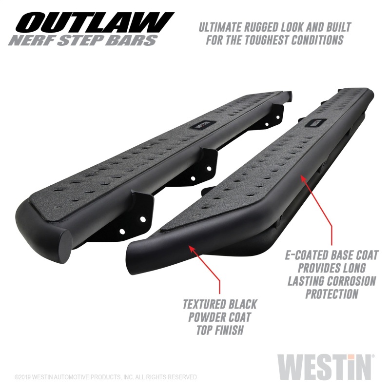 Dodge Ram 3500 Crew Cab Nerf Bars - Westin - Outlaw - Textured Black - 2010 Dodge Ram 3500 Crew Cab Nerf Bars - Westin - Outlaw - Textured Black - 2010