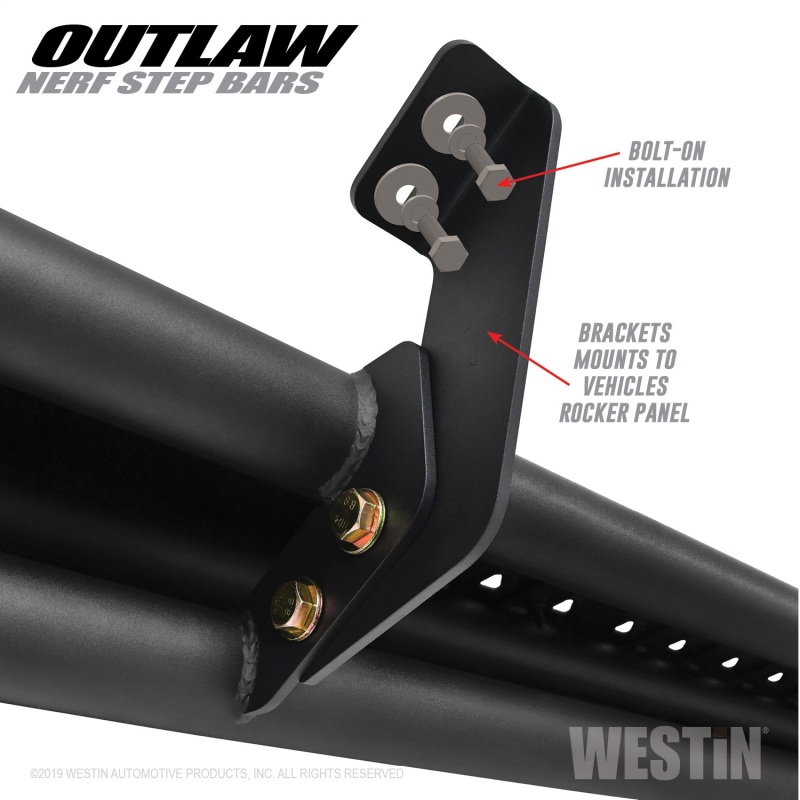 Ram 1500 Crew Cab Nerf Bars - Westin - Outlaw - Textured Black - `11-`18