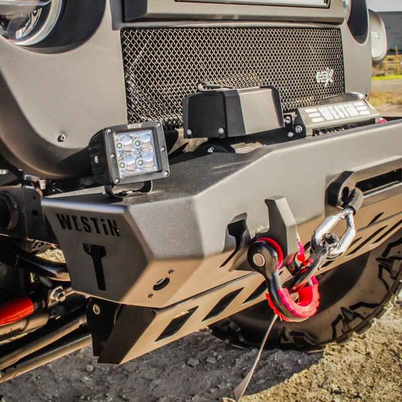 Jeep Wrangler Bumper - Front - Westin - WJ2 Stubby Front Bumper w/Bull Bar - Textured Black - `18-`22