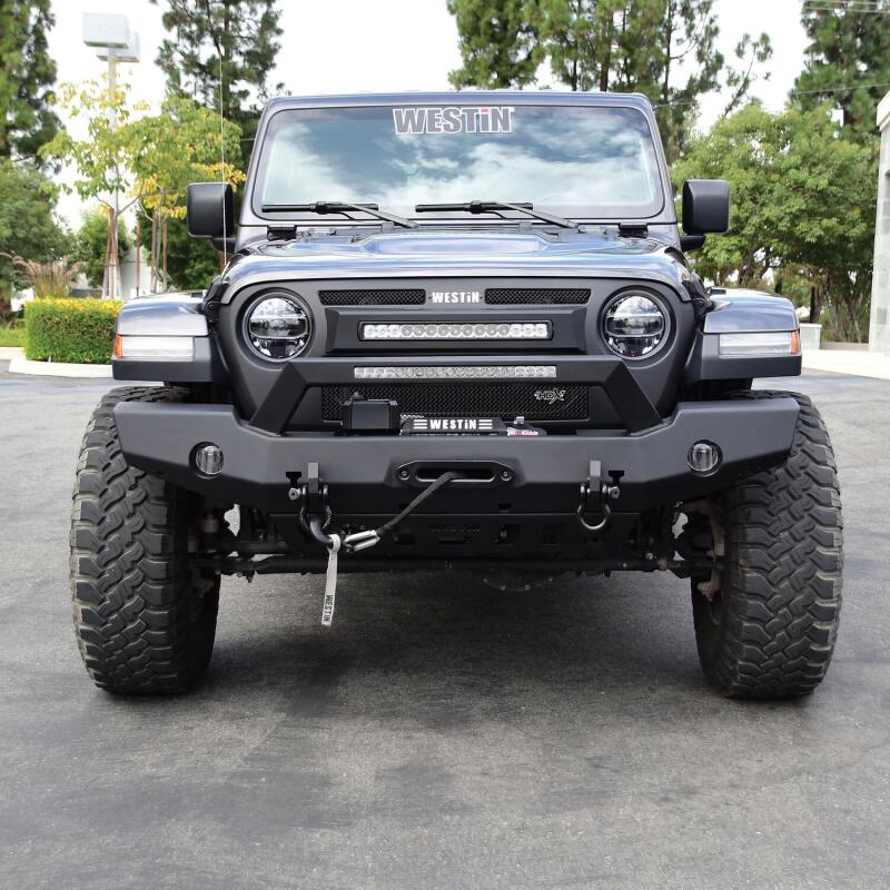 Jeep Wrangler Bumper - Front - Westin - WJ2 Full Width w/LED Light Bar Mount - Textured Black - `18-`20