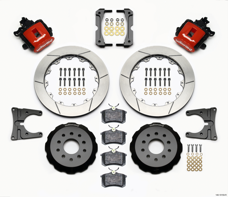 Ford Mustang Brake Kit - Rear - Wilwood - CPB Kit with 12.88in Rotors, BP-10 Compound Pads - Red - `05-`14 Ford Mustang Brake Kit - Rear - Wilwood - CPB Kit with 12.88in Rotors, BP-10 Compound Pads - Red - `05-`14