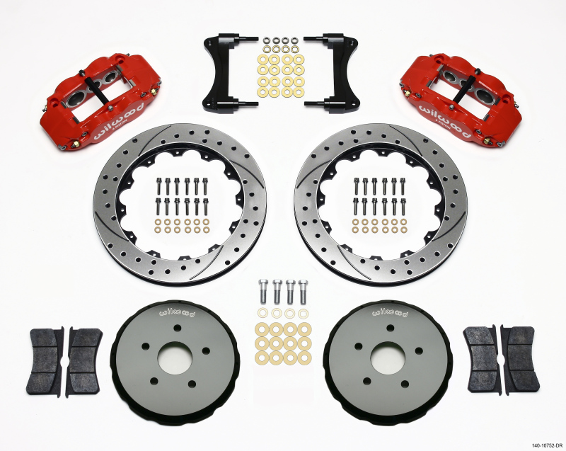 Toyota Matrix Brake Kit - Front - Wilwood - Narrow Superlite 6R + 12.88in Drilled Rotors - Red - `08-`09 Toyota Matrix Brake Kit - Front - Wilwood - Narrow Superlite 6R + 12.88in Drilled Rotors - Red - `08-`09