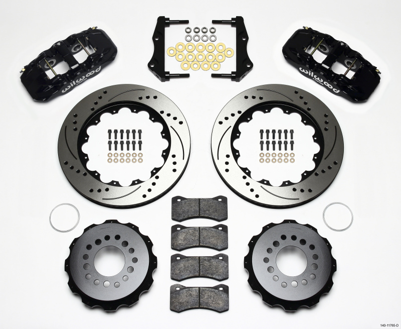 Chrysler 300C Brake Kit - Rear - Wilwood - AERO4 + 14.25in Drilled Rotors + BP-10 Pads - `06-`10 Chrysler 300C Brake Kit - Rear - Wilwood - AERO4 + 14.25in Drilled Rotors + BP-10 Pads - `06-`10