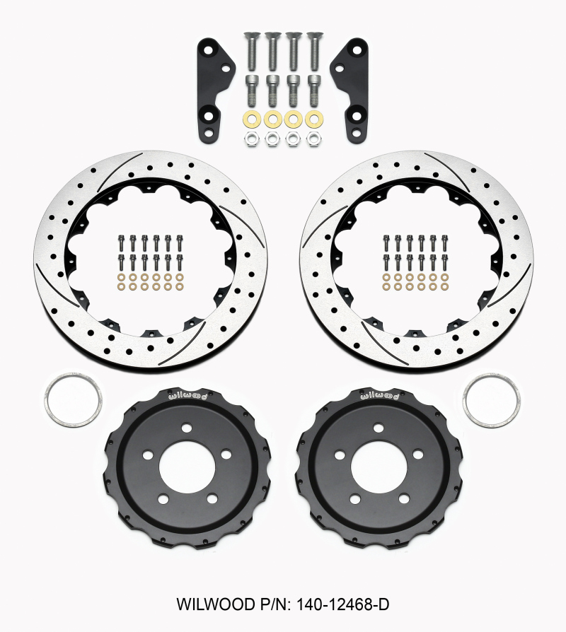 Ford Mustang GT Brake Kit - Rear - Wilwood - SRP Drilled and Slotted Rotors - Black - `05-`12 Ford Mustang GT Brake Kit - Rear - Wilwood - SRP Drilled and Slotted Rotors - Black - `05-`12