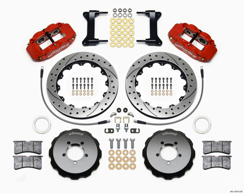 Subaru WRX Brake Kit - Front - Wilwood - Narrow Superlite 6R + Drilled - Red - `99-`17 Subaru WRX Brake Kit - Front - Wilwood - Narrow Superlite 6R + Drilled - Red - `99-`17