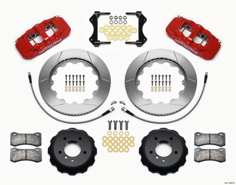 BMW 3 Series Big Brake Kit - Front - Wilwood - AERO6, 14.00 x 1.25 GT Rotors, w/ Lines - Red - `07-`11 BMW 3 Series Big Brake Kit - Front - Wilwood - AERO6, 14.00 x 1.25 GT Rotors, w/ Lines - Red - `07-`11