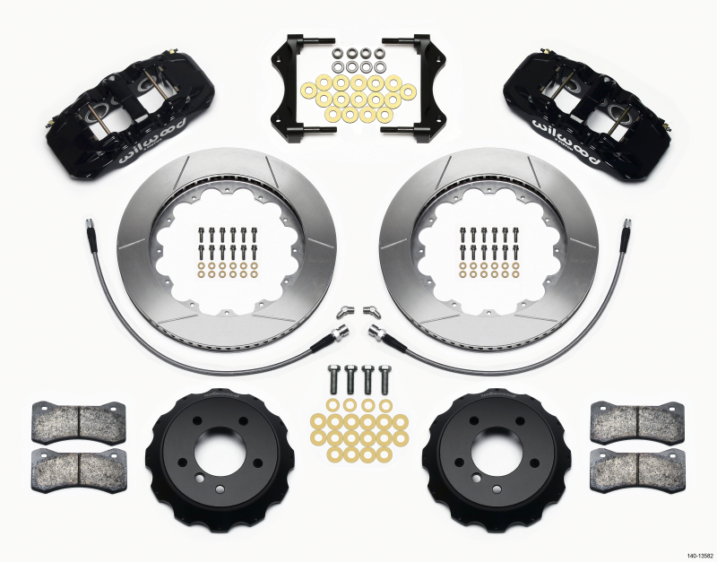 BMW 3 Series Big Brake Kit - Front - Wilwood - AERO6 Calipers + 14.00 x 1.25 GT Directional Vane Rotors w/ Lines - Black - `07-`11 BMW 3 Series Big Brake Kit - Front - Wilwood - AERO6 Calipers + 14.00 x 1.25 GT Directional Vane Rotors w/ Lines - Black - `07-`11