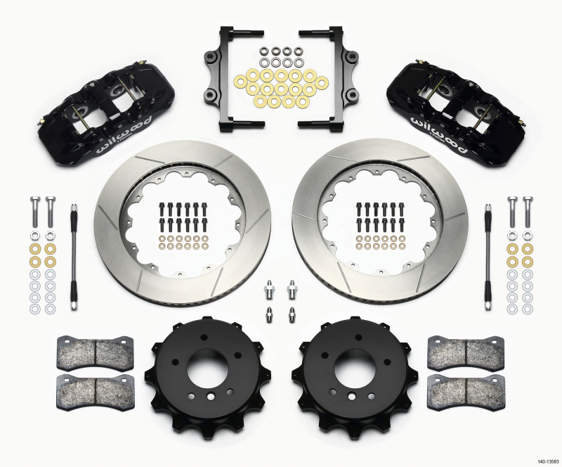 BMW 3 Series Big Brake Kit - Rear - Wilwood - AERO4, 14.00x1.10 GT Rotors + BP-10 Pads, W4AR Calipers, with Lines - Black - `07-`11 BMW 3 Series Big Brake Kit - Rear - Wilwood - AERO4, 14.00x1.10 GT Rotors + BP-10 Pads, W4AR Calipers, with Lines - Black - `07-`11