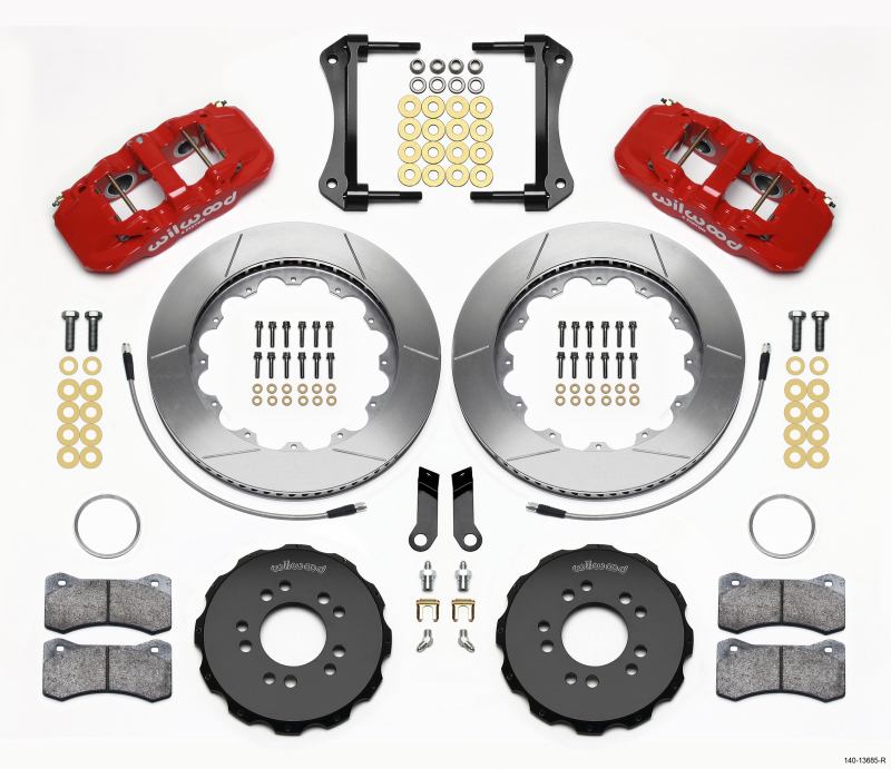 Ford Mustang Brake Kit - Front - Wilwood - AERO6 14.00 Rotors w/BMR Suspension - Red - `05-`14 Ford Mustang Brake Kit - Front - Wilwood - AERO6 14.00 Rotors w/BMR Suspension - Red - `05-`14