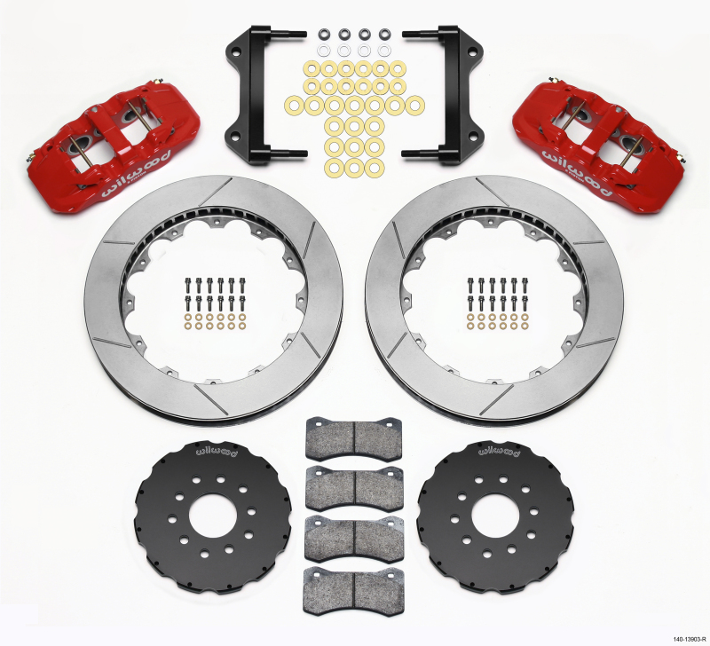 Chevrolet Corvette Z06 Brake Kit - Front - Wilwood - AERO6 Calipers + 15.00 Rotors - Red - `97-`04 Chevrolet Corvette Z06 Brake Kit - Front - Wilwood - AERO6 Calipers + 15.00 Rotors - Red - `97-`04