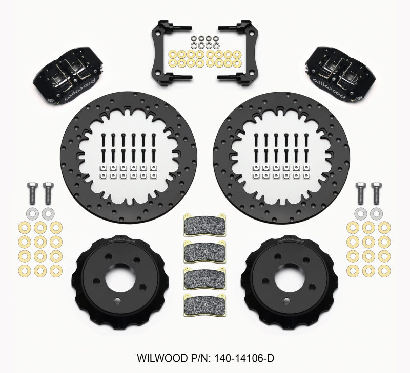 Ford Mustang Brake Kit - Rear - Wilwood - Dynapro Radial Rear Drag Kit 12.90in Drilled - `15-`23 Ford Mustang Brake Kit - Rear - Wilwood - Dynapro Radial Rear Drag Kit 12.90in Drilled - `15-`23