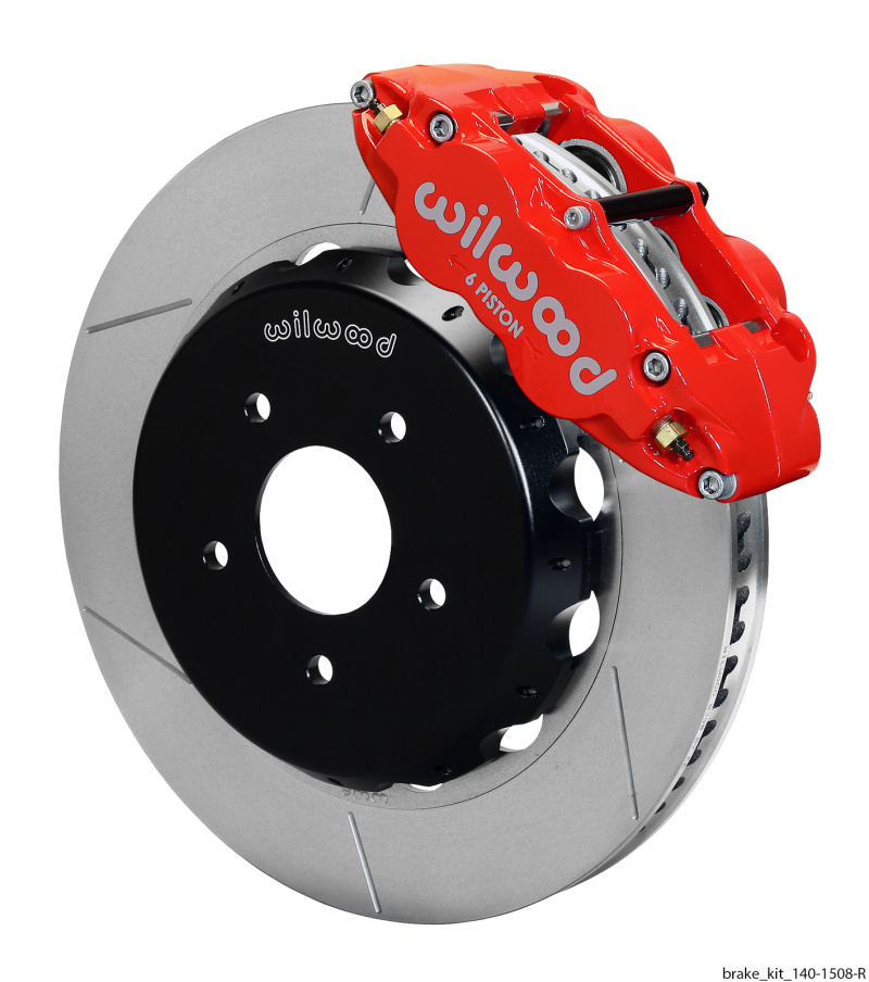 Pontiac GTO Brake Kit - Front - Wilwood - Narrow Superlite 6R Dust Seal + 14.00in Rotor + Lines - Red - `04-`06