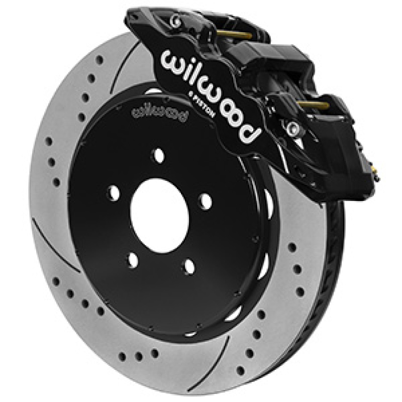 Ford Mustang Brake Kit - Front - Wilwood - Aero6R 14in Slotted Rotors - Black Powder Coat - `94-`04 Ford Mustang Brake Kit - Front - Wilwood - Aero6R 14in Slotted Rotors - Black Powder Coat - `94-`04