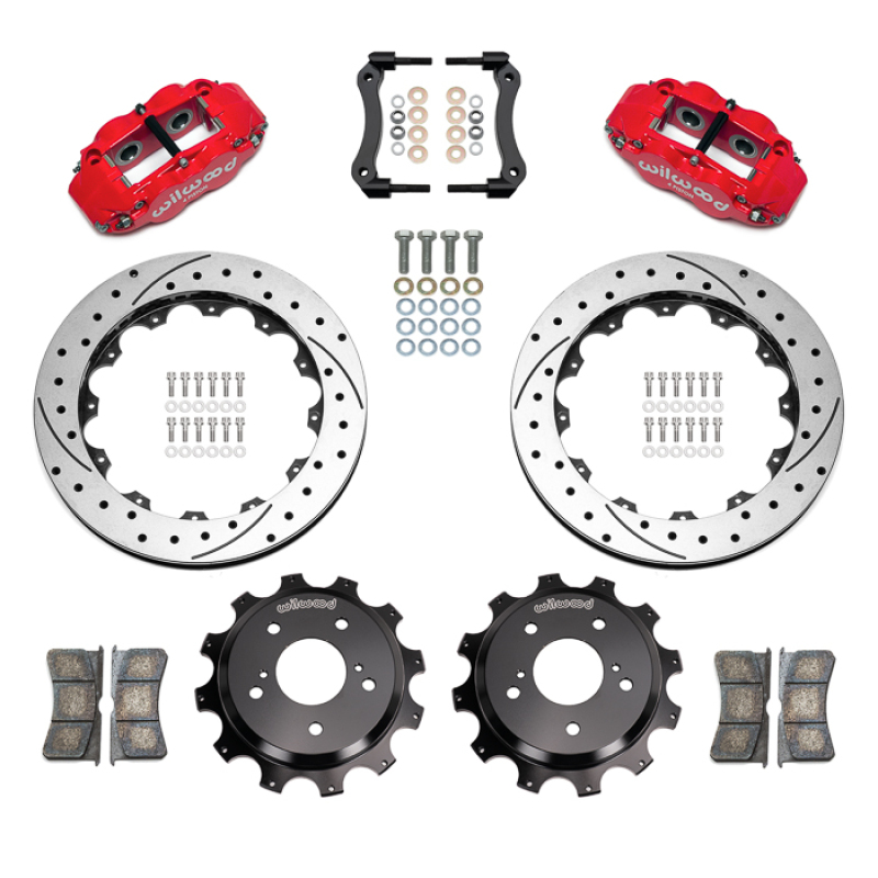 Nissan Skyline Brake Kit - Rear - Wilwood - Superlite 4R with 13.50in Diameter D/S Rotor - Red - `89-`02