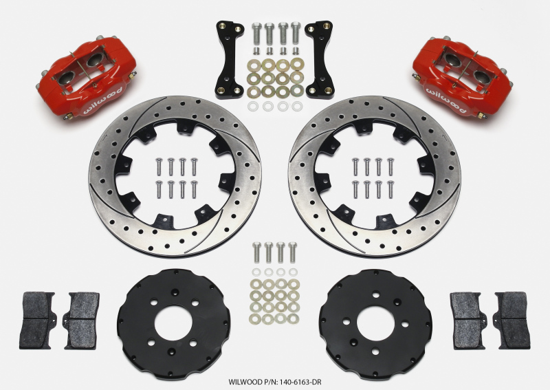 Acura Integra Brake Kit - Front - Wilwood - Forged Dynalite + 12.19in Drilled Rotors - Red - `94-`01 Acura Integra Brake Kit - Front - Wilwood - Forged Dynalite + 12.19in Drilled Rotors - Red - `94-`01